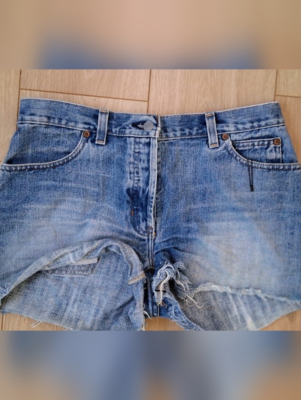 GAP Faded Blue Distressed Denim Cutoff Shorts